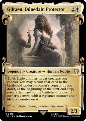 Gilraen, Dunedain Protector (Showcase Scrolls) card from Commander: The Lord of the Rings: Tales of Middle-earth
