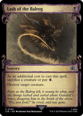 Lash of the Balrog (Showcase Scrolls) card from Universes Beyond: The Lord of the Rings: Tales of Middle-earth