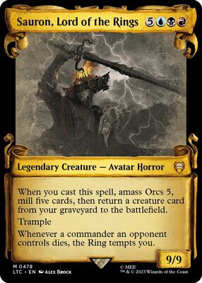 Sauron, Lord of the Rings (Showcase Scrolls) card from Commander: The Lord of the Rings: Tales of Middle-earth