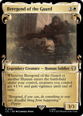Beregond of the Guard (Showcase Scrolls) card from Commander: The Lord of the Rings: Tales of Middle-earth