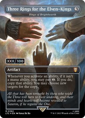 Three Rings for the Elven-Kings - Rings of Brighthearth (Serial Numbered) card from Commander: The Lord of the Rings: Tales of Middle-earth