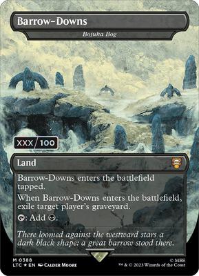 Barrow-Downs - Bojuka Bog (Borderless) (Serial Numbered) card from Commander: The Lord of the Rings: Tales of Middle-earth