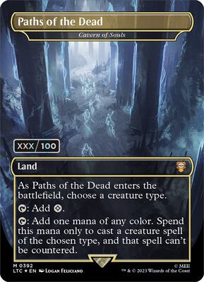 Paths of the Dead - Cavern of Souls (Borderless) (Serial Numbered) card from Commander: The Lord of the Rings: Tales of Middle-earth