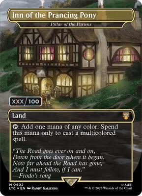 Inn of the Prancing Pony - Pillar of the Paruns (Borderless) (Serial Numbered) card from Commander: The Lord of the Rings: Tales of Middle-earth