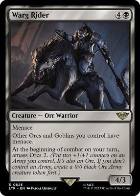 Warg Rider card from Universes Beyond: The Lord of the Rings: Tales of Middle-earth