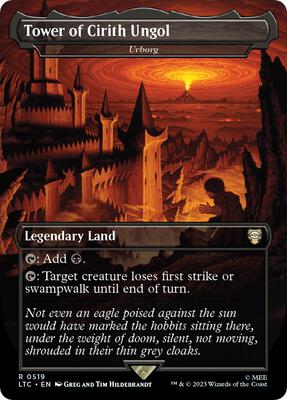 Tower of Cirith Ungol - Urborg (Borderless) card from Commander: The Lord of the Rings: Tales of Middle-earth