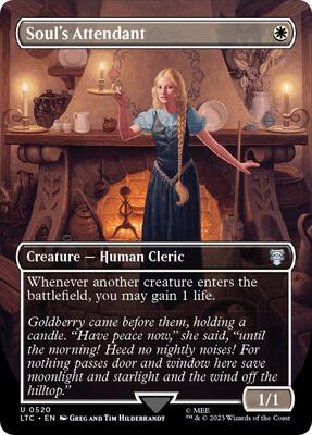 Soul's Attendant (Borderless) card from Commander: The Lord of the Rings: Tales of Middle-earth