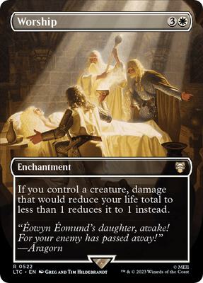 Worship (Borderless) card from Commander: The Lord of the Rings: Tales of Middle-earth