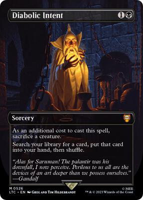 Diabolic Intent (Borderless) card from Commander: The Lord of the Rings: Tales of Middle-earth