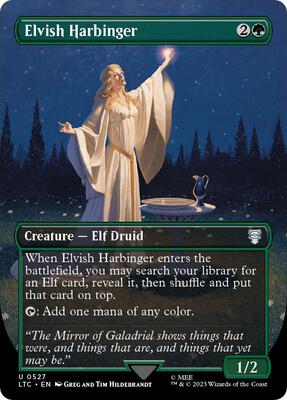 Elvish Harbinger (Borderless) card from Commander: The Lord of the Rings: Tales of Middle-earth