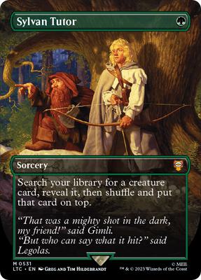 Sylvan Tutor (Borderless) card from Commander: The Lord of the Rings: Tales of Middle-earth