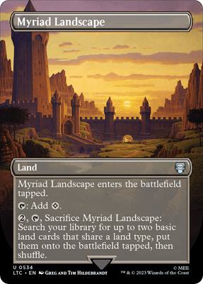Myriad Landscape (Borderless) card from Commander: The Lord of the Rings: Tales of Middle-earth