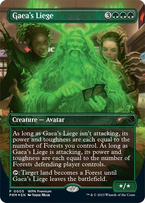 Gaea's Liege (Borderless) card from WPN & Gateway Promos