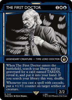 The First Doctor (Showcase) (Surge Foil) card from Universes Beyond: Doctor Who