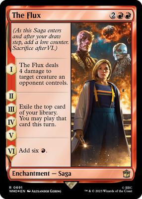 The Flux (Surge Foil) card from Universes Beyond: Doctor Who