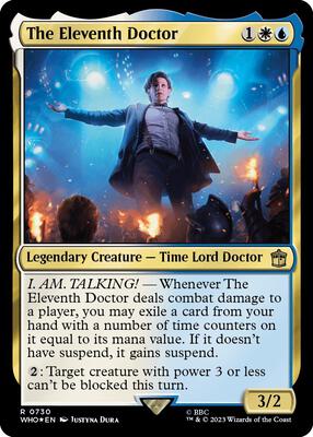 The Eleventh Doctor (Surge Foil) card from Universes Beyond: Doctor Who