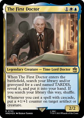 The First Doctor (Surge Foil) card from Universes Beyond: Doctor Who