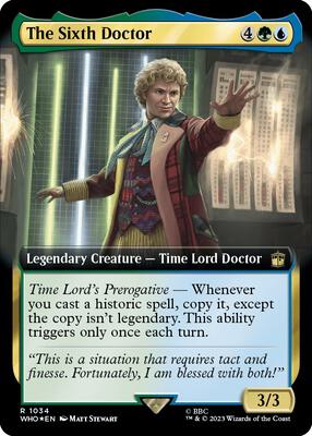 The Sixth Doctor (Extended Art) (Surge Foil) card from Universes Beyond: Doctor Who
