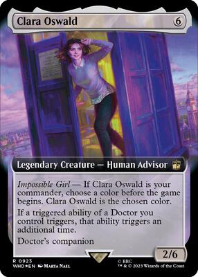Clara Oswald (Extended Art) (Surge Foil) card from Universes Beyond: Doctor Who