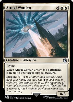 Atraxi Warden card from Universes Beyond: Doctor Who