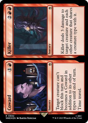 Coward // Killer (Surge Foil) card from Universes Beyond: Doctor Who