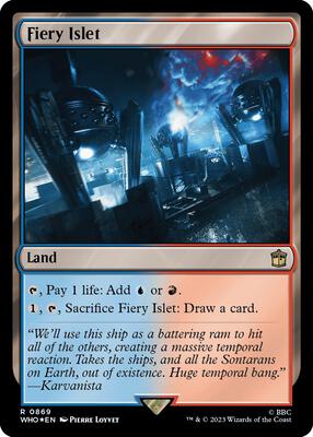 Fiery Islet (Surge Foil) card from Universes Beyond: Doctor Who