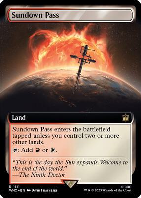 Sundown Pass (Extended Art) (Surge Foil) card from Universes Beyond: Doctor Who