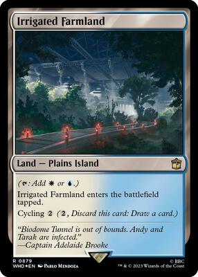 Irrigated Farmland (Surge Foil) card from Universes Beyond: Doctor Who