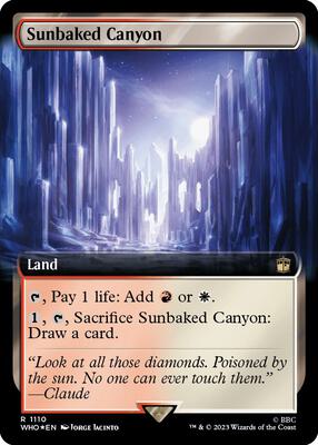 Sunbaked Canyon (Extended Art) (Surge Foil) card from Universes Beyond: Doctor Who