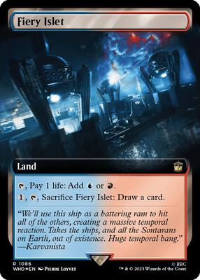 Fiery Islet (Extended Art) (Surge Foil) card from Universes Beyond: Doctor Who