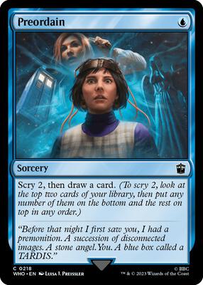 Preordain card from Universes Beyond: Doctor Who