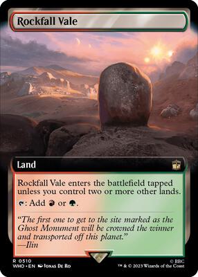 Rockfall Vale (Extended Art) card from Universes Beyond: Doctor Who
