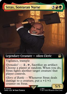 Strax, Sontaran Nurse (Extended Art) card from Universes Beyond: Doctor Who