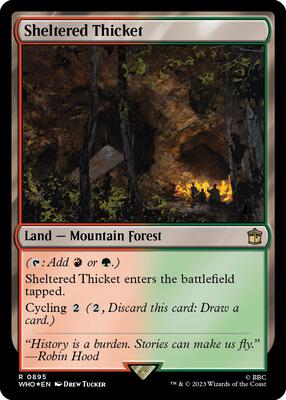 Sheltered Thicket (Surge Foil) card from Universes Beyond: Doctor Who