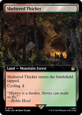 Sheltered Thicket (Extended Art) card from Universes Beyond: Doctor Who