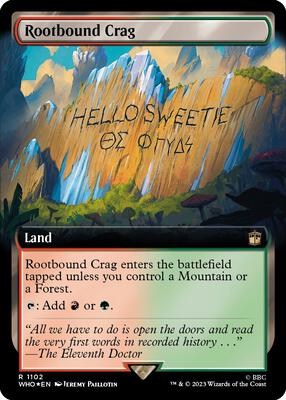 Rootbound Crag (Extended Art) (Surge Foil) card from Universes Beyond: Doctor Who