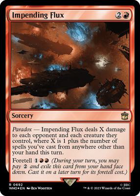 Impending Flux (Surge Foil) card from Universes Beyond: Doctor Who