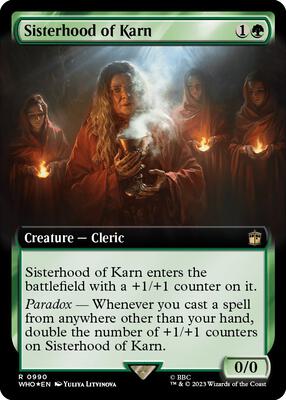 Sisterhood of Karn (Extended Art) (Surge Foil) card from Universes Beyond: Doctor Who