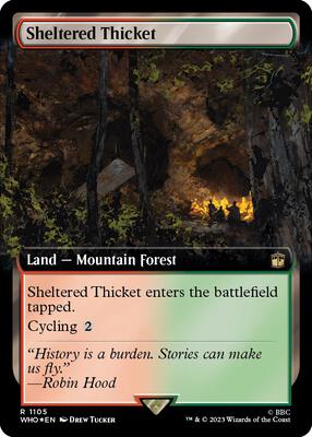 Sheltered Thicket (Extended Art) (Surge Foil) card from Universes Beyond: Doctor Who