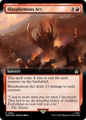 Blasphemous Act (Extended Art) (Surge Foil) card from Universes Beyond: Doctor Who