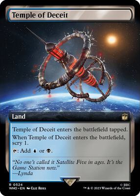 Temple of Deceit (Extended Art) card from Universes Beyond: Doctor Who