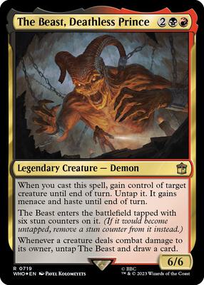 The Beast, Deathless Prince (Surge Foil) card from Universes Beyond: Doctor Who