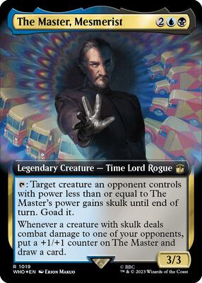 The Master, Mesmerist (Extended Art) (Surge Foil) card from Universes Beyond: Doctor Who