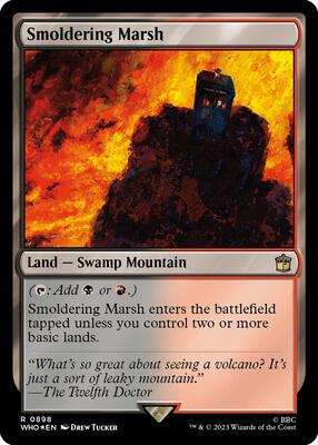 Smoldering Marsh (Surge Foil) card from Universes Beyond: Doctor Who