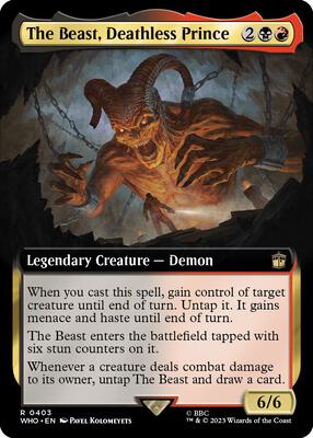 The Beast, Deathless Prince (Extended Art) card from Universes Beyond: Doctor Who