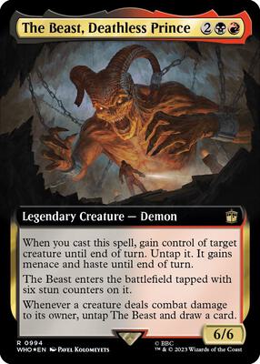The Beast, Deathless Prince (Extended Art) (Surge Foil) card from Universes Beyond: Doctor Who