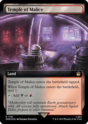 Temple of Malice (Extended Art) (Surge Foil) card from Universes Beyond: Doctor Who