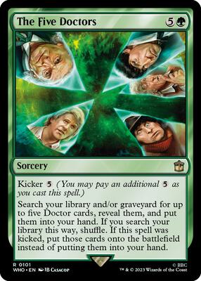 The Five Doctors card from Universes Beyond: Doctor Who