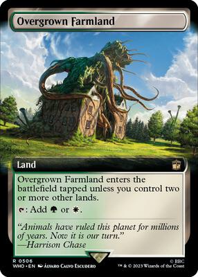 Overgrown Farmland (Extended Art) card from Universes Beyond: Doctor Who