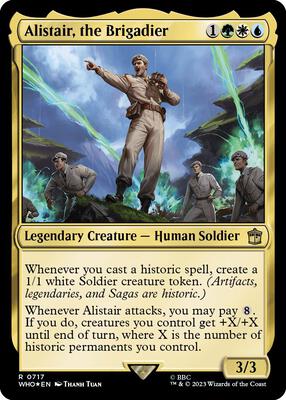 Alistair, the Brigadier (Surge Foil) card from Universes Beyond: Doctor Who